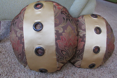 gold and brown custom accent pillow photos