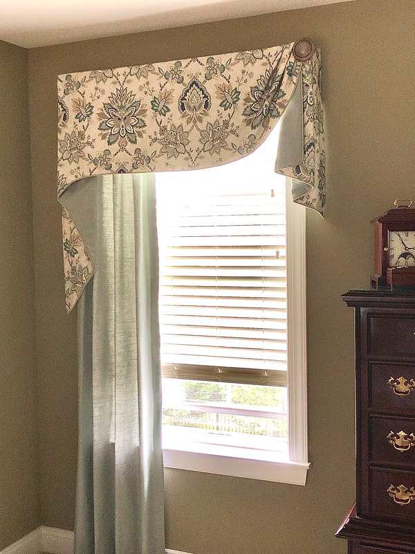 bedroom valance with curtain