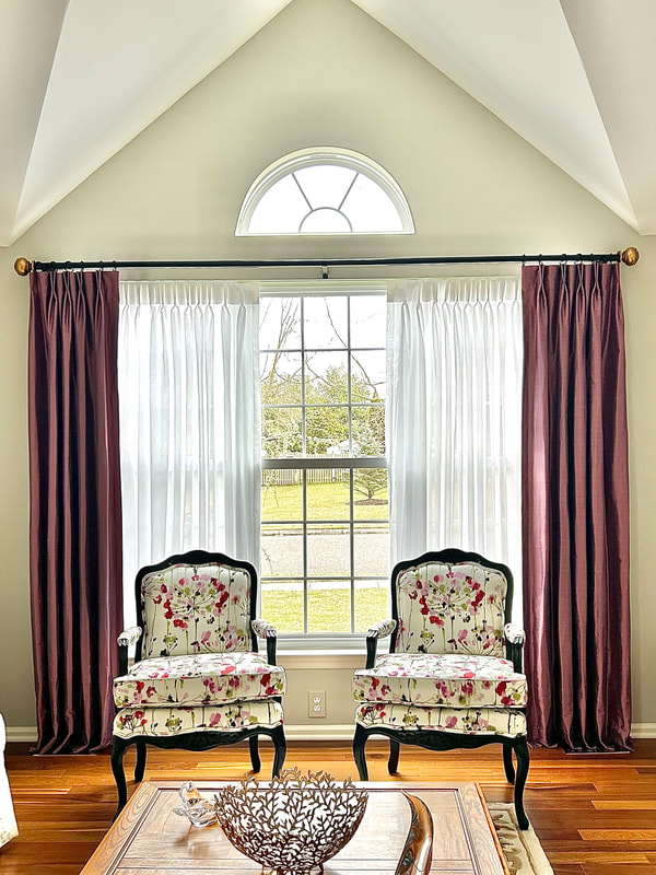 custom curtains and sheers in living room