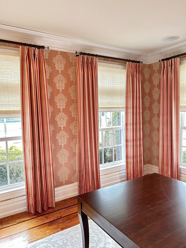 striped curtains dining room modern transitional style
