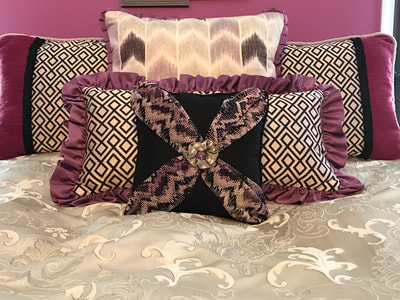 girls bedroom custom accent pillows purple black