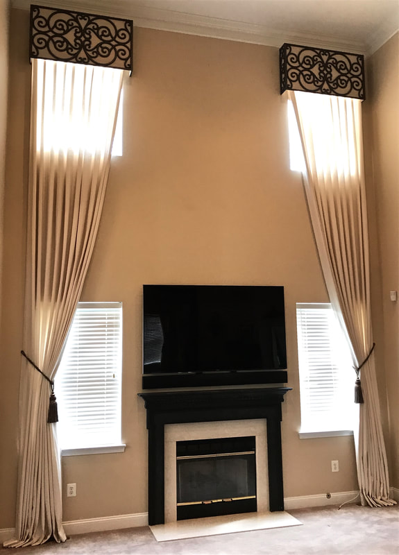 two story curtains with tiebacks